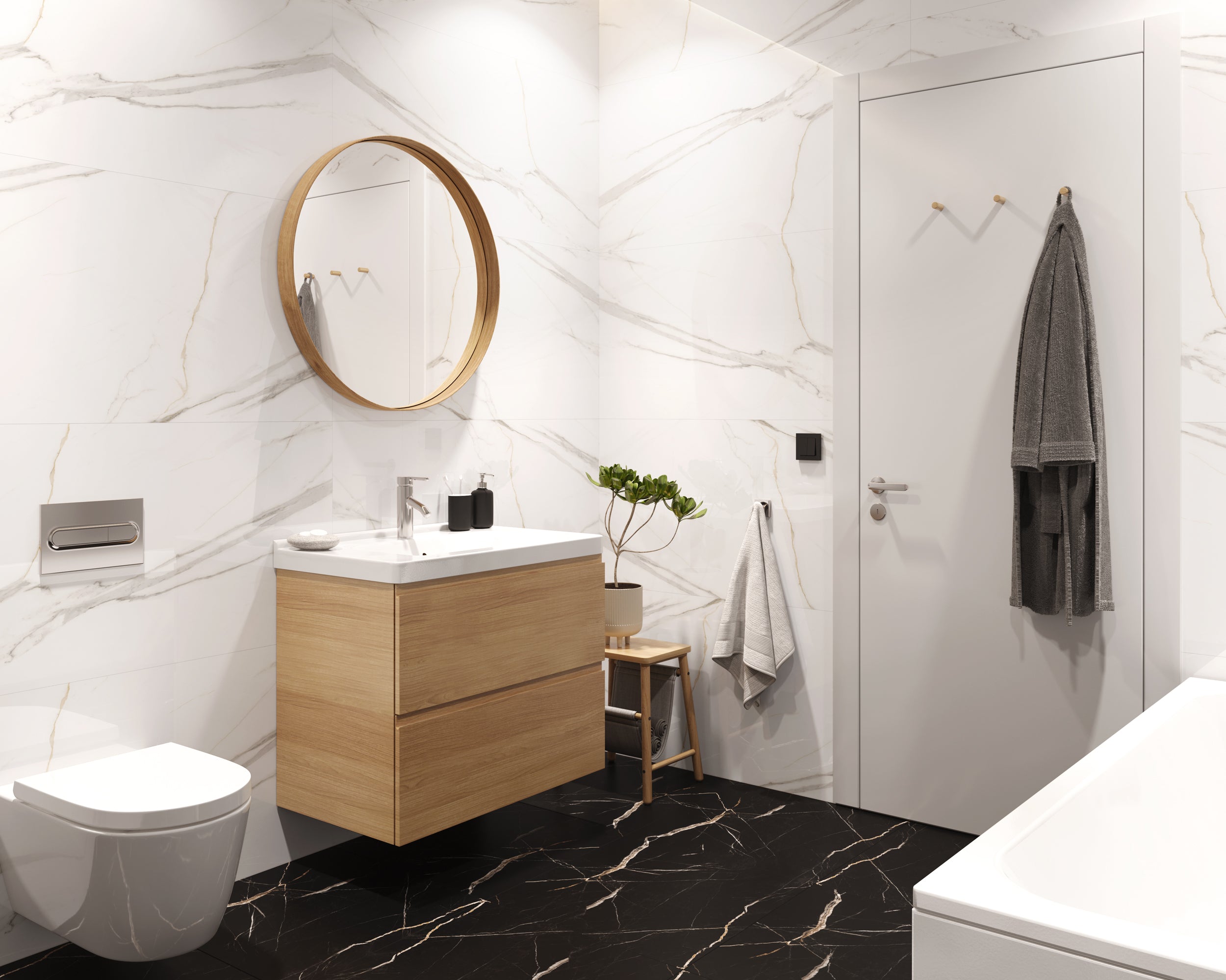 Vilo - SPC Stone Calacatta Black 600x600x6mm