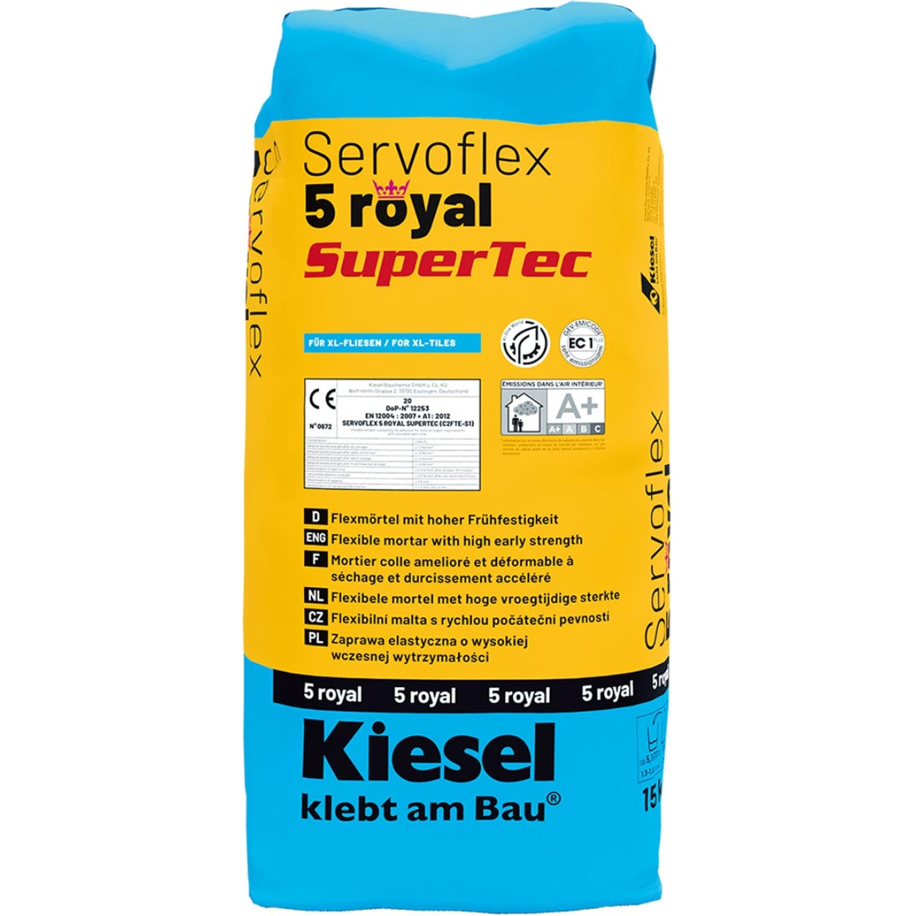 Flex Fliesenkleber mit Frühfestigkeit Kiesel Servoflex 5 Royal - 15KG C2-TE-S1